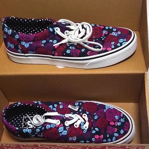 VANS colorful rose shoes. BRAND NEW. Women's 8.5